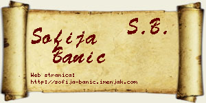 Sofija Banić vizit kartica